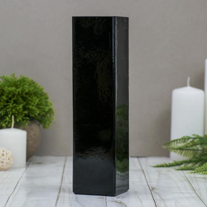 Ваза для цветов «Пять вечеров», прямая, 330 мл, 21×5.5 см, стекло, чёрная глянцевая - Фото 1