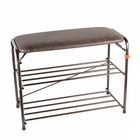 Подставка для обуви с сиденьем, 3 яруса, 65×30×48 см, цвет медный антик - Фото 1