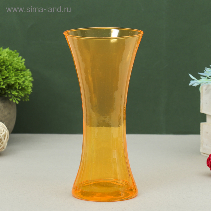 Ваза "Весна" 18/2 большая оранжевый 18х9см, 0,38л - Фото 1