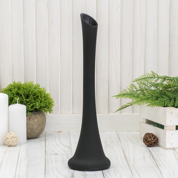 Ваза «Пять вечеров», 150 мл, d=2.5 см, 30×9 см, стекло, чёрная матовая - Фото 1