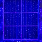 Гирлянда «Занавес» 2 × 6 м, IP44, УМС, белая нить, 1440 LED, свечение синее, 220 В - фото 3704296