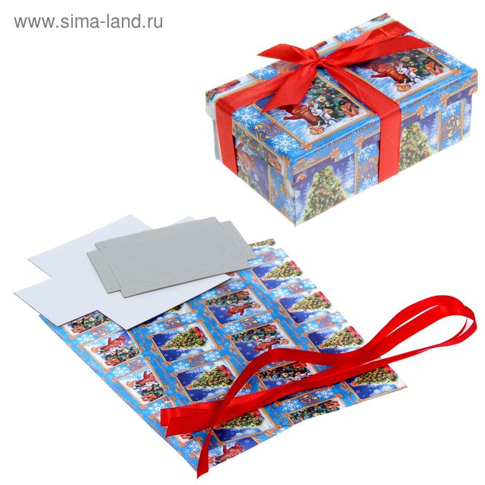 Подарочная коробка «Весёлые зверята», набор для декора, 21 × 30 см - Фото 1