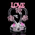 Сувенир стекло "2 лебедя у сердца с надписью Love" МИКС 9х7х5 см - Фото 1