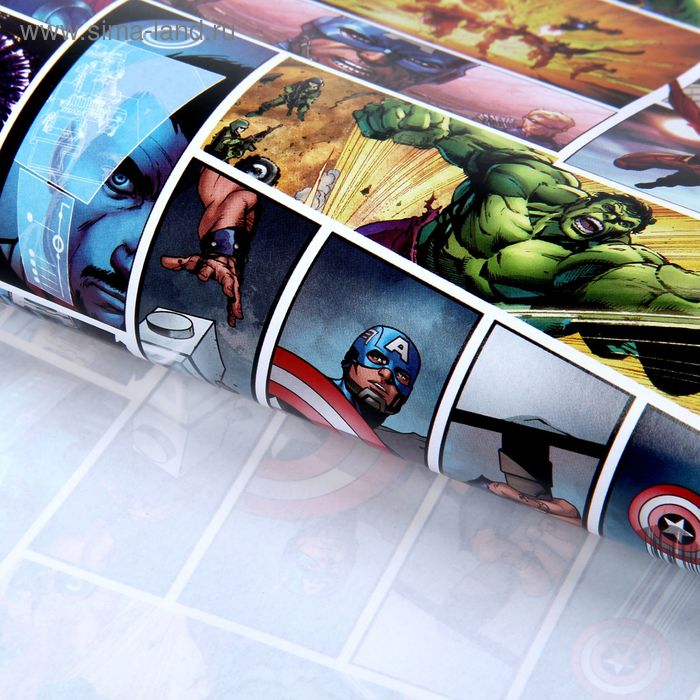 Бумага упаковочная глянцевая "Ты Супер Герой", Мстители, 70x100 см - Фото 1