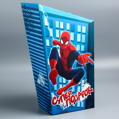 Коробка подарочная "Супер подарок": Человек- Паук, 20 х 9 х 32 см