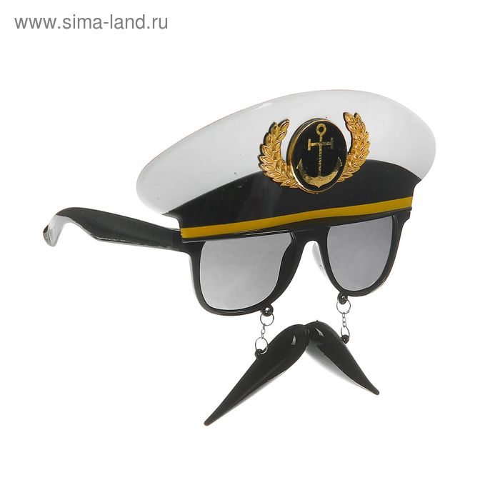 Карнавальные очки "Моряк" с усами - Фото 1