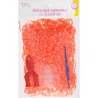 Резиночки для плетения бело-оранжевые, набор 1000 шт., крючок, крепления, пяльцы - Фото 3