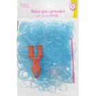 Резиночки для плетения голубые, светящиеся в темноте, набор 1000 шт., крючок, крепления, пяльцы - Фото 1