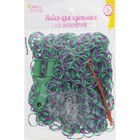 Резиночки для плетения зелёно-фиолетовые, набор 1000 шт., крючок, крепления, пяльцы - Фото 3