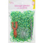 Резиночки для плетения жёлто-зелёные, набор 1000 шт., крючок, крепления, пяльцы - Фото 1