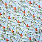 Бумага упаковочная глянцевая в рулоне "Снегири", 70х100 см, 80 г/м2 - Фото 2