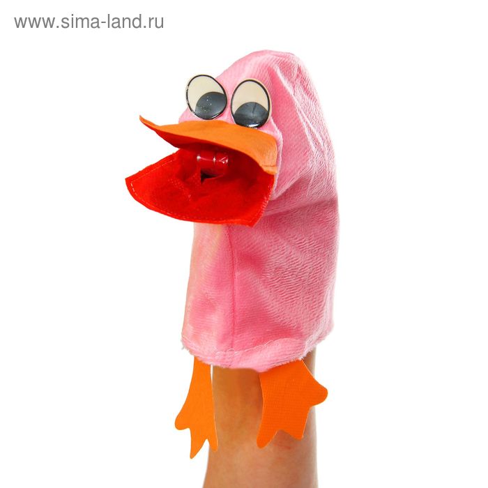 Мягкая игрушка на руку «Уточка» пищит и вытягивает язычок, МИКС - Фото 1