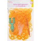 Резиночки для плетения светло-оранжевые, набор 1000 шт., крючок, крепления, пяльцы - Фото 3