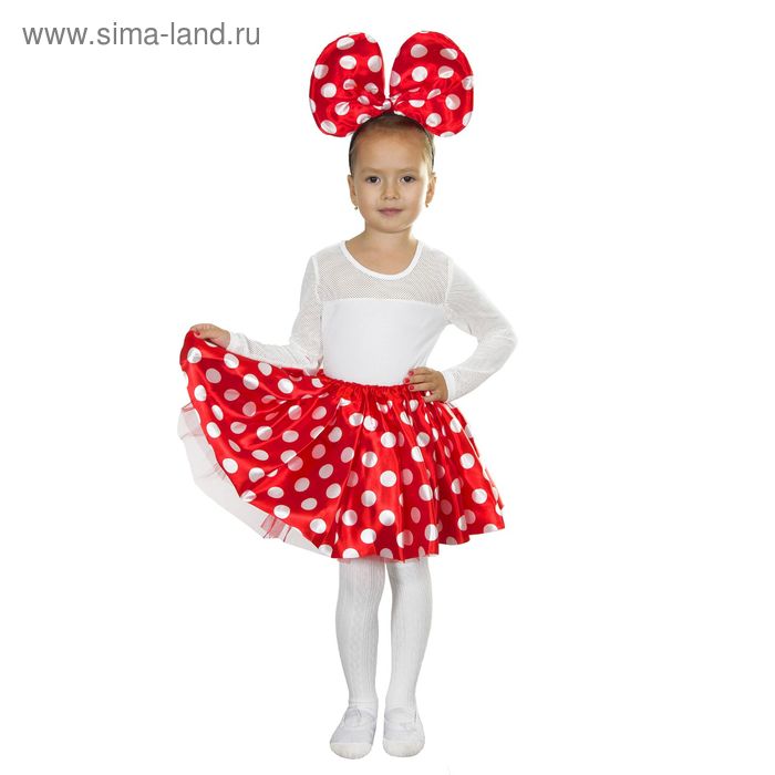 Карнавальный набор «Милашка», ободок, юбка, 3-6 лет, цвет красный - Фото 1
