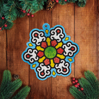 Новогодняя фреска блёстками "Снежинка", набор: блестки 5 цветов, стека - Фото 1