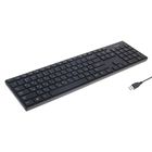 Клавиатура Smartbuy 204 Slim, проводная, мембранная, 107 клавиш, USB, черная - Фото 1