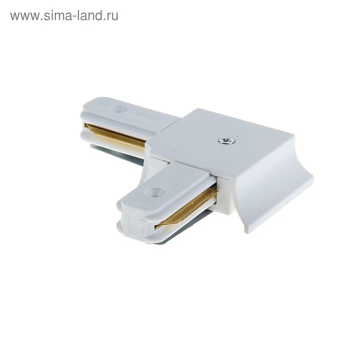 Однофазный L-коннектор для соединения 2TRA (на 2 провода) треков, угол 90 градусов TRL-01W, белый - Фото 1