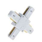 Однофазный Х-коннектор для соединения 2TRA (на 2 провода) треков TRX-01W, белый - Фото 2