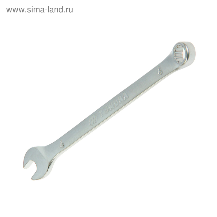 Ключ комбинированный ТУНДРА, CrV, сатин, 6 мм - Фото 1