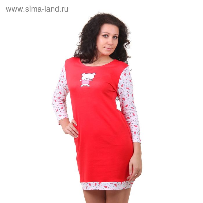 Сорочка женская, цвет красный, размер 48 - Фото 1