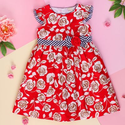 Платье нарядное для девочки "Розочка", рост 122-128 см (7 лет), цвет красный