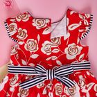 Платье нарядное для девочки "Розочка", рост 122-128 см (7 лет), цвет красный - Фото 8