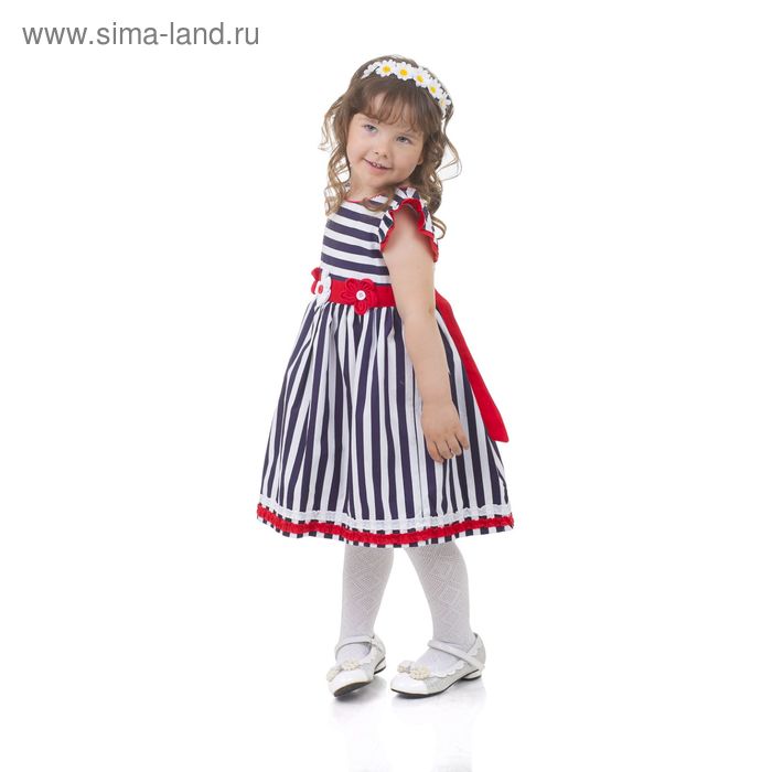 Платье нарядное для девочки "Морячка", рост 116-122 см (6 лет) - Фото 1