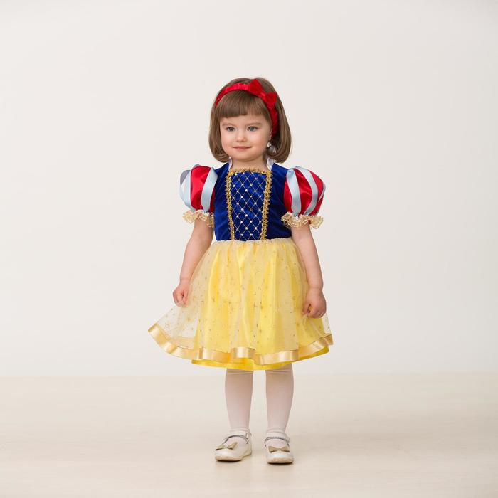 Карнавальный костюм «Принцесса Белоснежка», текстиль, размер 26, рост 92 см - Фото 1
