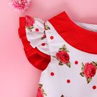 Платье нарядное для девочки "Красная розочка", рост 92-98 см (2 года), цвет белый - Фото 3