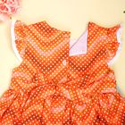 Платье нарядное для девочки "Оранжевая волна в белый горошек", рост 104-110 см (4 года) - Фото 9