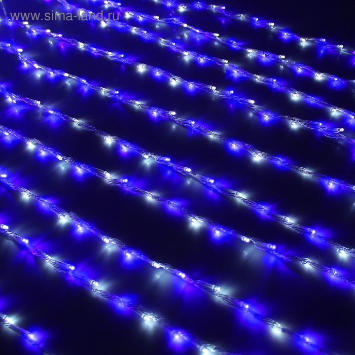 ВОДОПАД уличная, УМС, Ш:2 м, В:3 м, Н.С. LED-800-220V, контроллер 8 режимов, БЕЛО-СИН - Фото 1