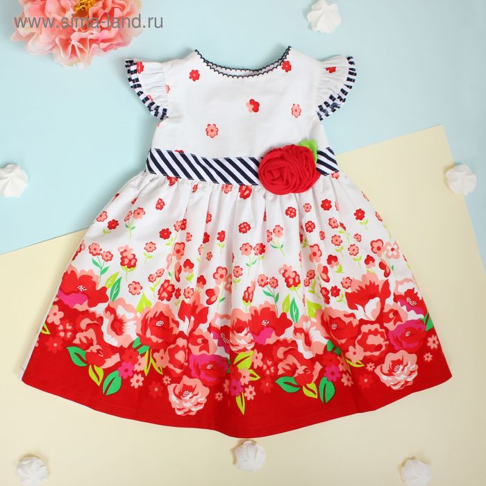 Платье для девочки "Лето", рост 80-86 см (1,5 года), цвет красный - Фото 1