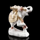 Статуэтка "Слон", бело-золотая, гипс, 25 см - Фото 1