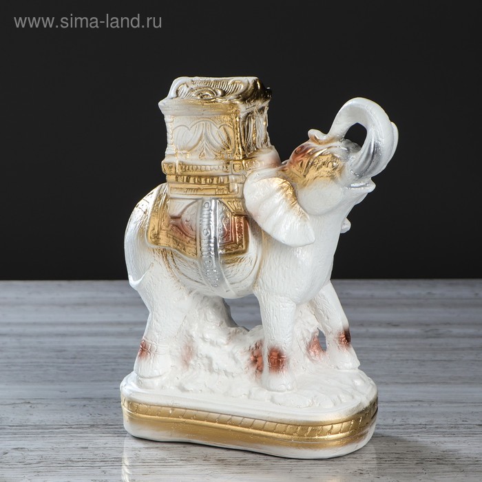 Сувенир "Слон" 27 см, бело-золотой - Фото 1