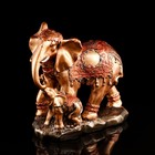 Статуэтка "Семья слонов", бронзовая, покрытие лак, гипс, 26 см, микс - фото 8426656