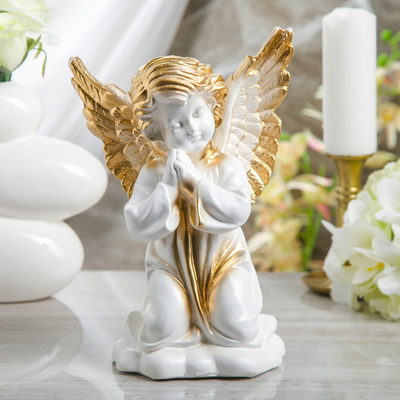 Статуэтка "Ангел с крыльями", белая, 28 см