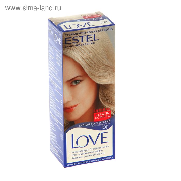 Крем-краска для волос Estel Love intense тон 10/1, серебристый блондин - Фото 1