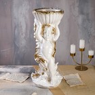 Статуэтка-кашпо "Ангел с чашей в руках", бело-золотистый, 22*24*52 см - Фото 1