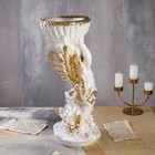 Статуэтка-кашпо "Ангел с чашей в руках", бело-золотистый, 22*24*52 см - Фото 2