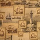 Бумага упаковочная крафт "Корабли", 70 х 100 см - Фото 1