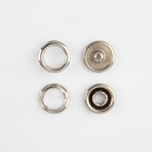 Кнопки рубашечные, открытые, с установщиком, d = 10 мм, 15 шт, цвет серебряный - фото 8258595