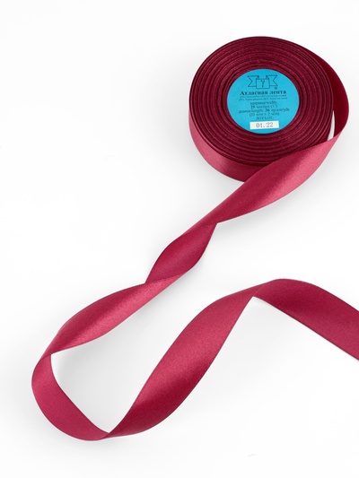 Лента атласная, 25 мм, 33±2 м, бордовая №048