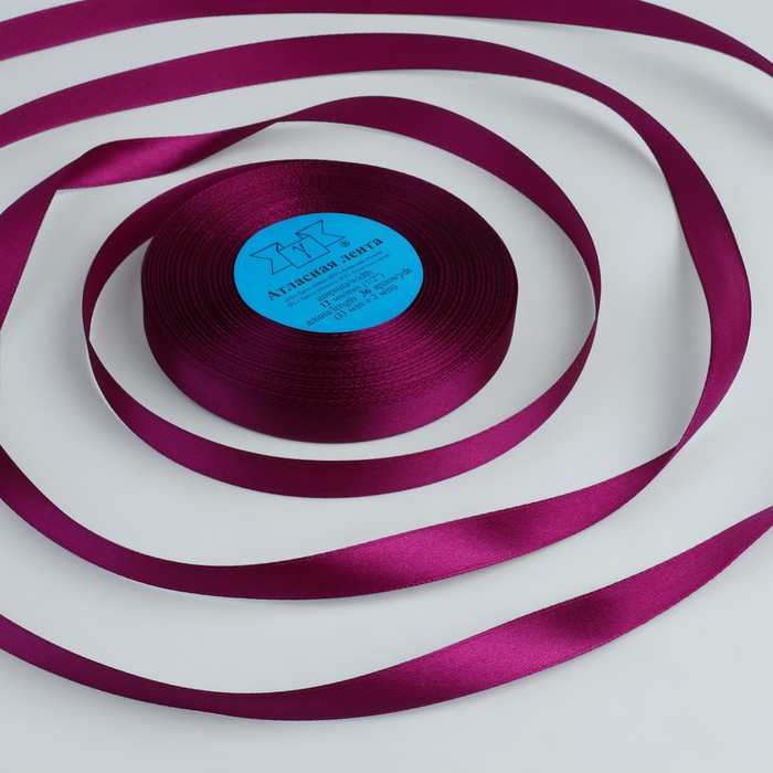 Лента атласная, 12 мм × 33 ± 2 м, цвет светло-лиловый №027 - Фото 1