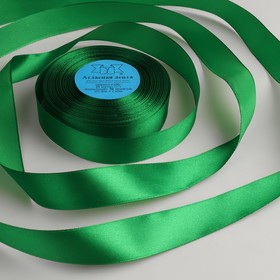 Лента атласная, 25 мм × 33 ± 2 м, цвет зелёный №035
