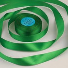 Лента атласная, 25 мм × 33 ± 2 м, цвет зелёный №019 - Фото 1