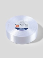 Лента атласная, 25 мм, 33±2 м, белая №001 - Фото 4