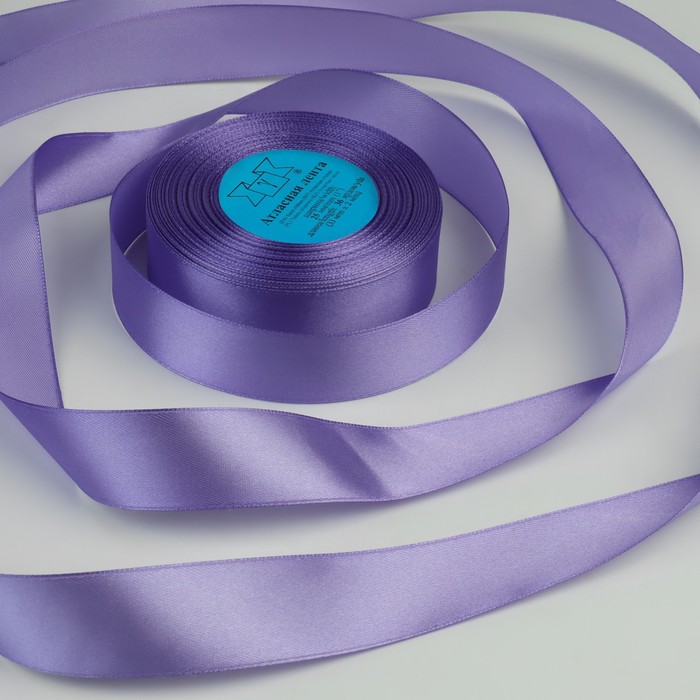 Лента атласная, 25 мм × 33 ± 2 м, цвет фиолетовый №082 - Фото 1