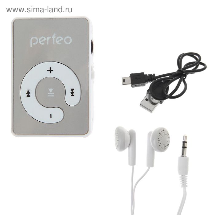 Mp3 плеер Perfeo Music Clip Color, белый - Фото 1