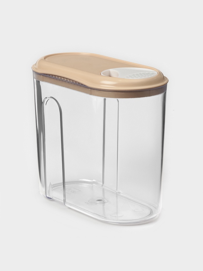 Ёмкость для сыпучих продуктов, 1 л, с дозатором, пластик, МИКС - Фото 1