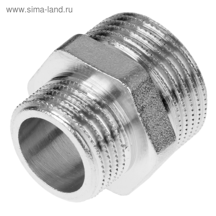 Переxодник General Fittings, 1/2" x 3/4", никелированная латунь - Фото 1